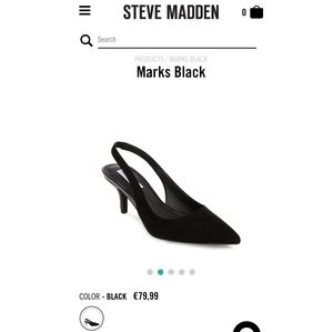 Steve Madden Black Marks Slingback Kitten Heels